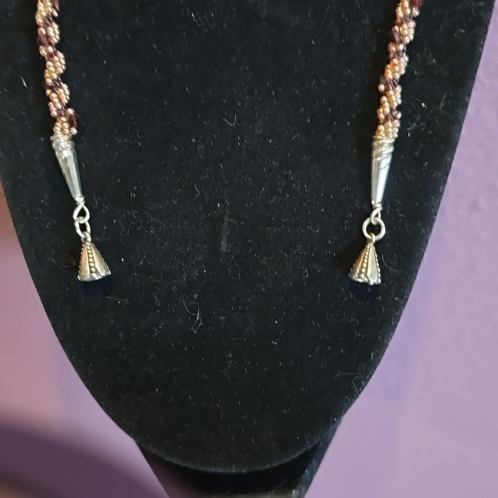 Beaded Handmade Necklace, Sterling Silver Magnetic Clasp! NWOT! - Picture 6 of 8